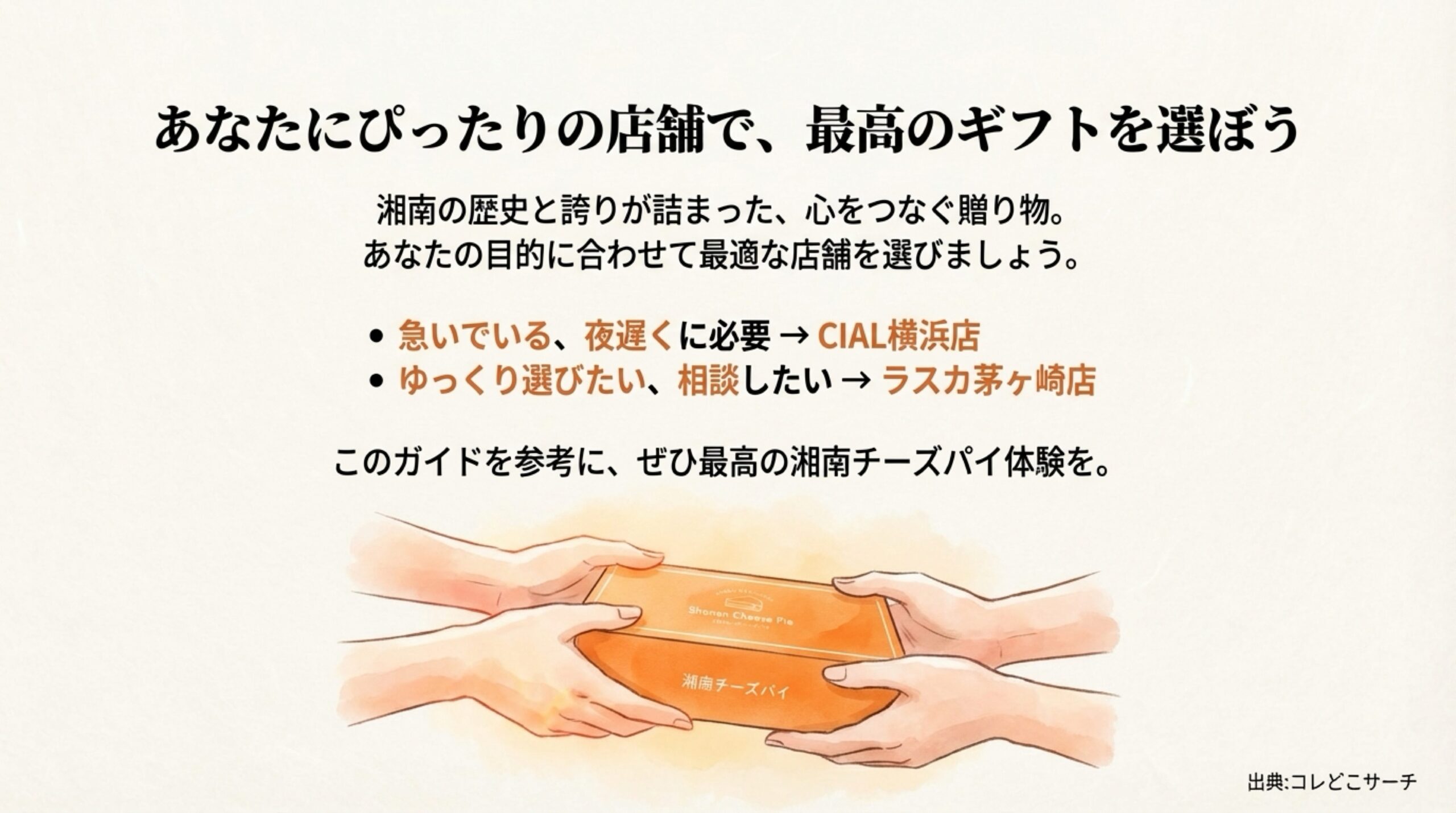急ぎの場合は横浜店、ゆっくり選ぶなら茅ヶ崎店という店舗選びの指針