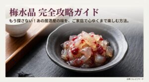 梅水晶完全攻略ガイドの表紙。居酒屋の味をご家庭で楽しむ方法を解説するアイキャッチ画像。