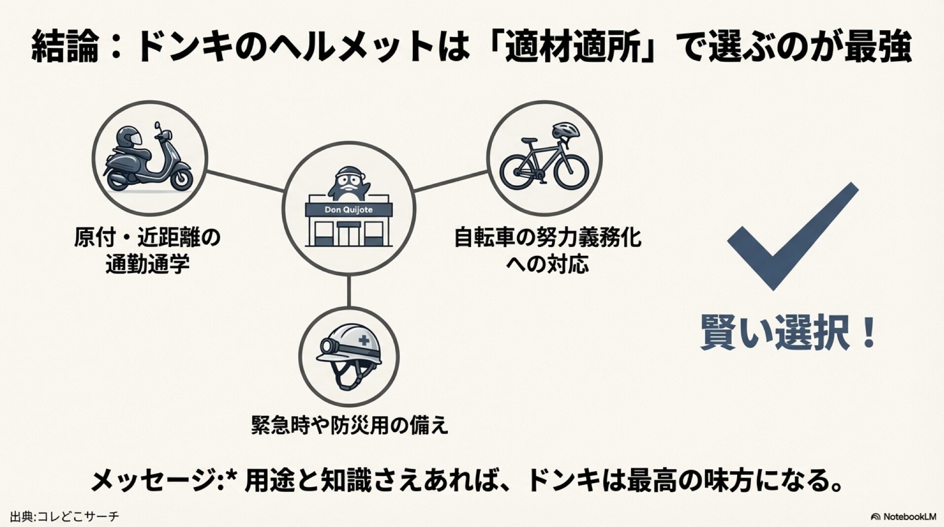 原付や自転車、防災用など用途に合わせてドンキのヘルメットを選ぶ賢い選択
