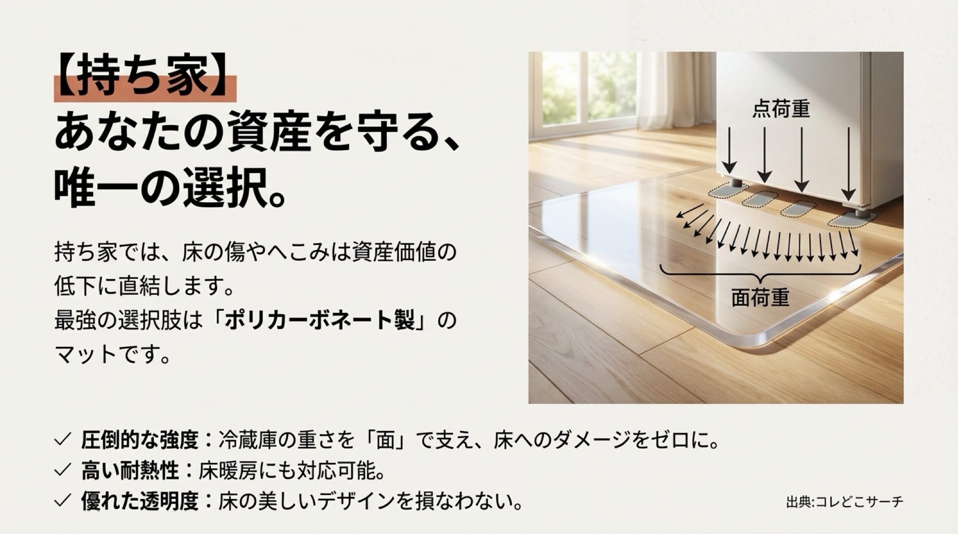 ポリカーボネート製マットの強度とメリットの解説