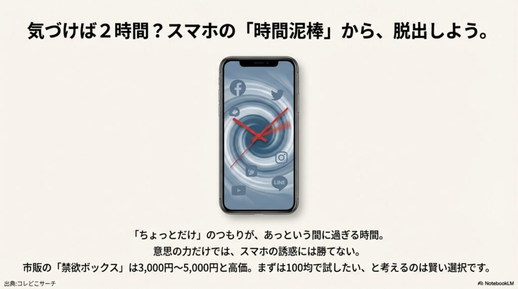 スマホの時間泥棒から脱出するための100均DIYガイド。3000円もする禁欲ボックスは不要。