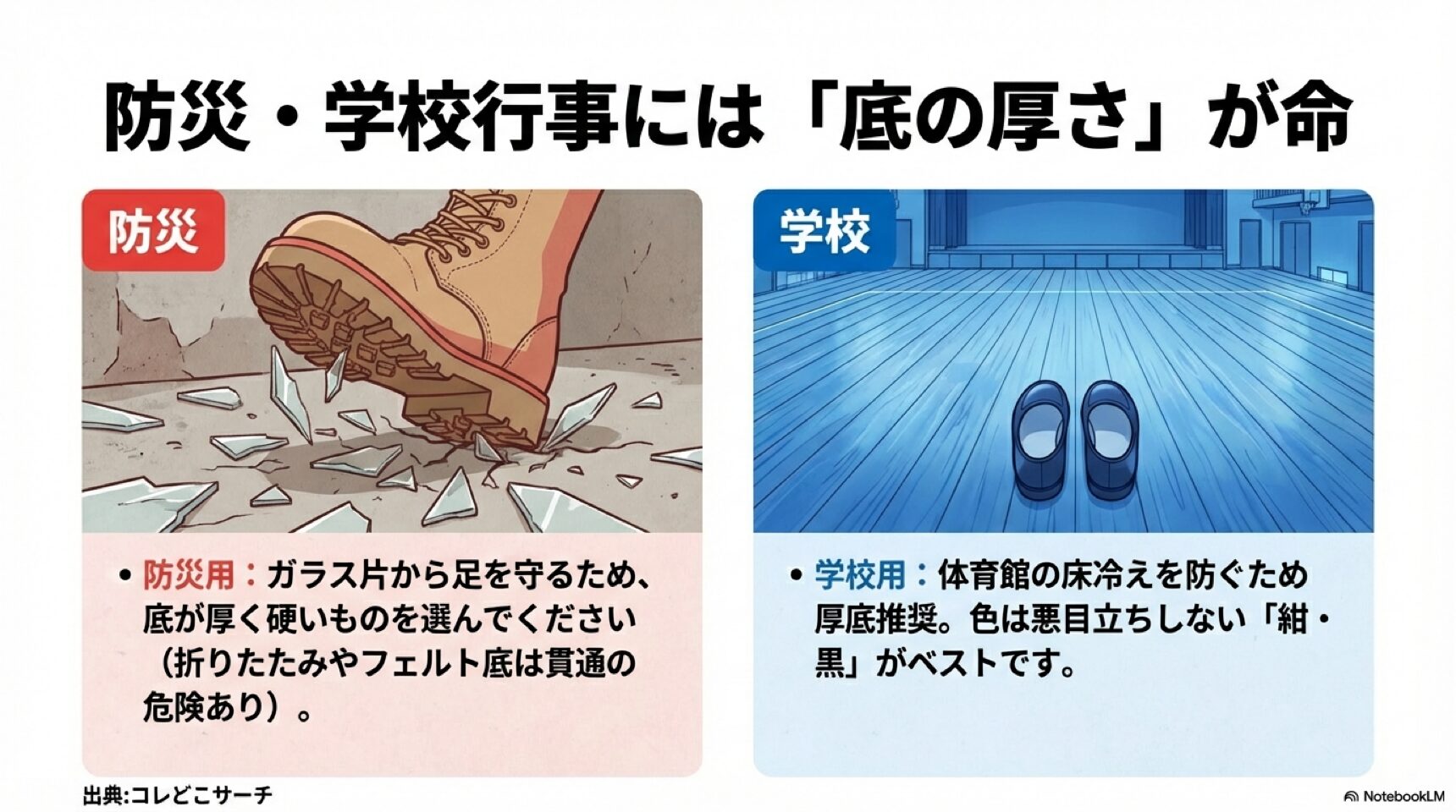 旅行や出張時は帰りの荷物を減らせる使い捨てタイプや、機内でのむくみ予防に効果的な携帯スリッパがおすすめであることを示すイラスト。