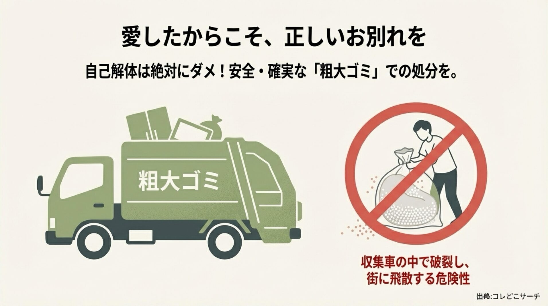 自己解体は厳禁！粗大ゴミとして安全に処分する方法