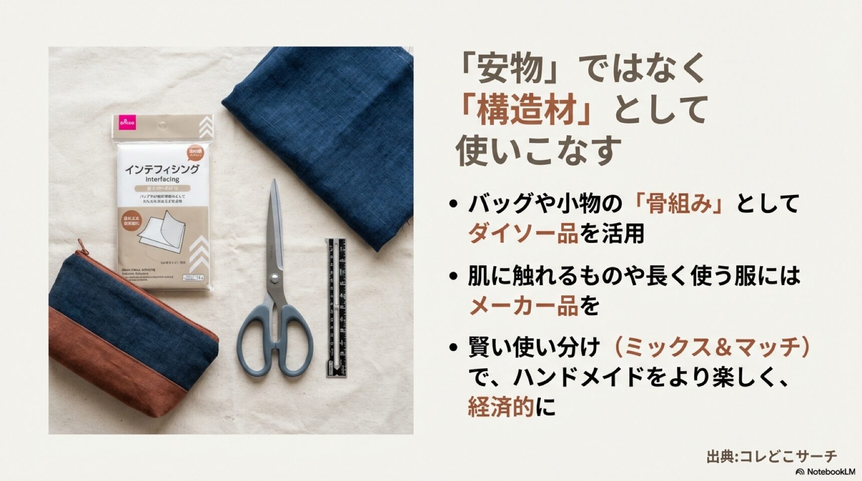 daiso-interfacing-structural-material-summary.jpg ダイソー接着芯を構造材として賢く使い分けるための道具とハンドメイド作品