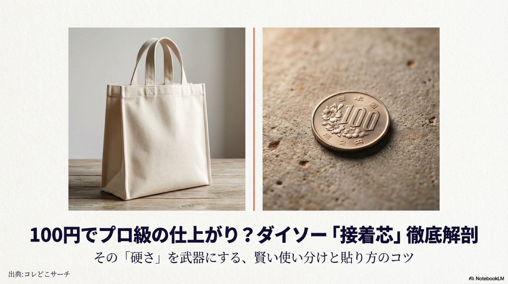 daiso-interfacing-tote-bag-sample.jpg ダイソーの接着芯を使用して制作した自立するトートバッグの完成見本