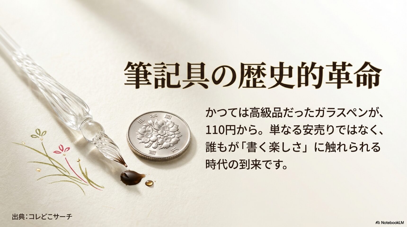 筆記具の歴史的革命 110円から始まる書く楽しさ