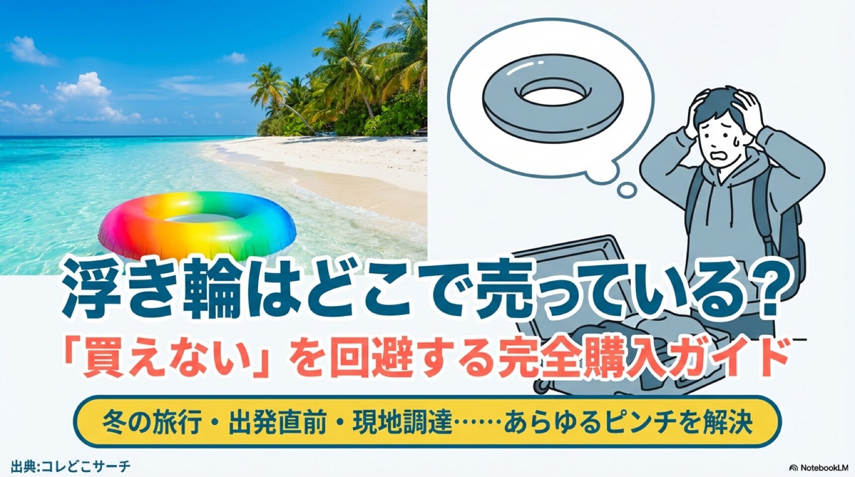 浮き輪はどこで売っている？「買えない」を回避する完全購入ガイドの表紙スライド