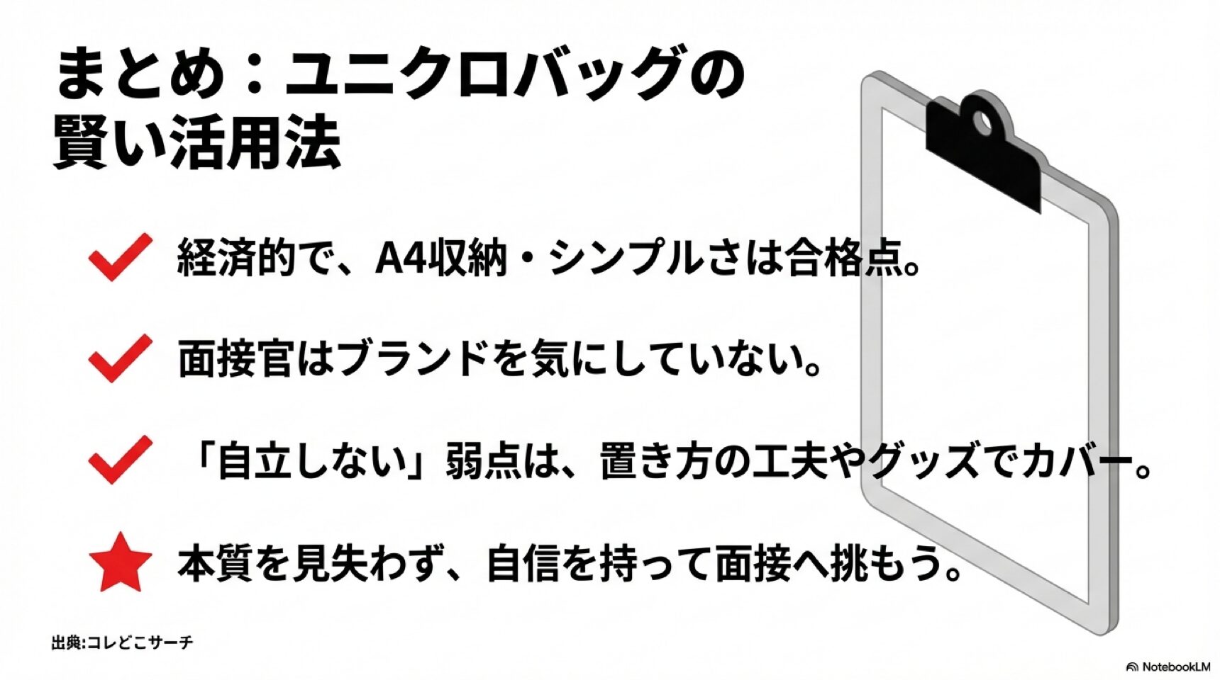 まとめ ユニクロ就活バッグの賢い活用法と面接対策のまとめ